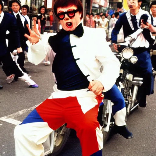 Prompt: Austin powers in china street