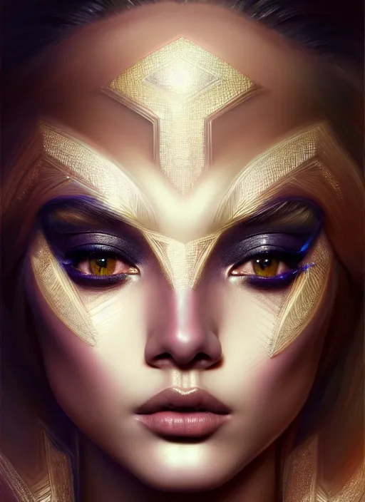 Prompt: portrait of amazon princess, intricate, sharp focus, octane render, realistic, detailed, beautiful, unreal engine, symmetrical!!, maybelline, sephora, loreal, artstation, art by artgerm, rossdraws, art by karol bak, makeup by pat mcgrath, cinematic, concept art, filmic, vsco