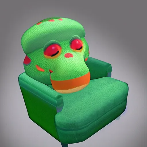 Image similar to portrait of froggy chair animal crossing