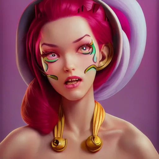 Image similar to lofi jinx from league of legends, Pixar style, by Tristan Eaton Stanley Artgerm and Tom Bagshaw.