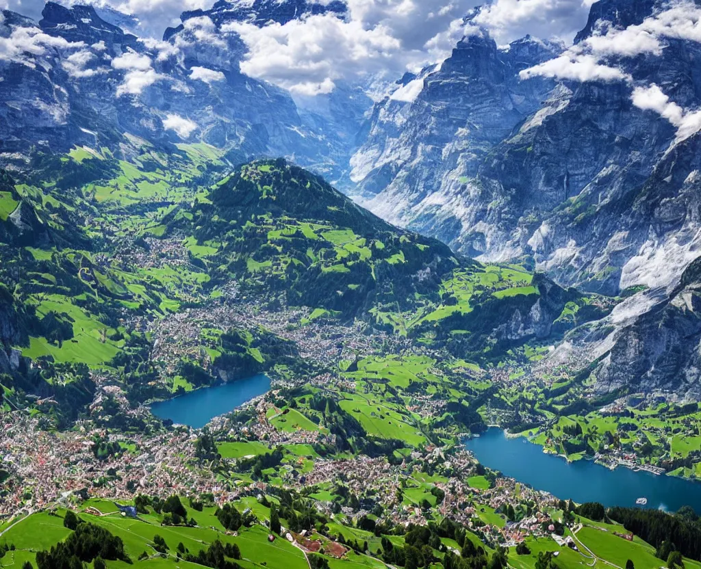 Image similar to Amazing Switzerland Landscape that are out of this world 8k