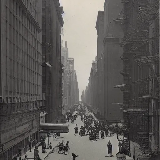 Image similar to photograph of a new york city street in 1 8 0 0