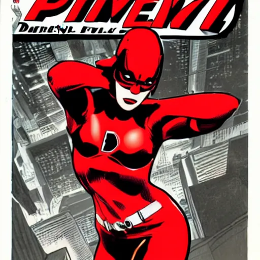 Image similar to female daredevil, comic book cover