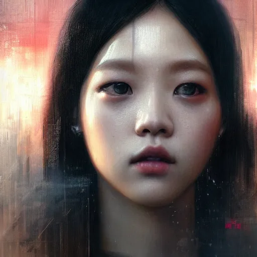 Image similar to jisoo of blackpink, hyperrealistic portrait, bladerunner street, art of elysium by jeremy mann and alphonse mucha, fantasy art, photo realistic, dynamic lighting, artstation, poster, volumetric lighting, very detailed face, 8 k, award winning