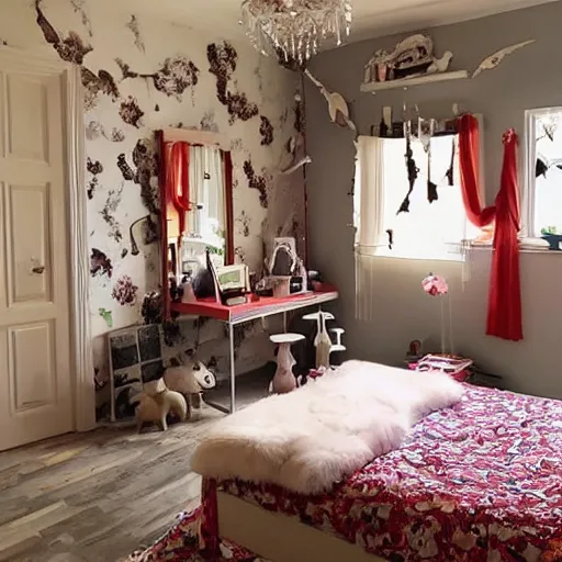 Prompt: terrible interior design, ugly room, tacky