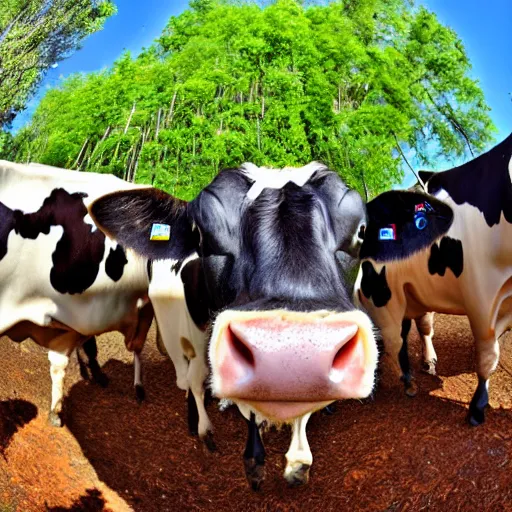 Image similar to cows udder, fisheye lens