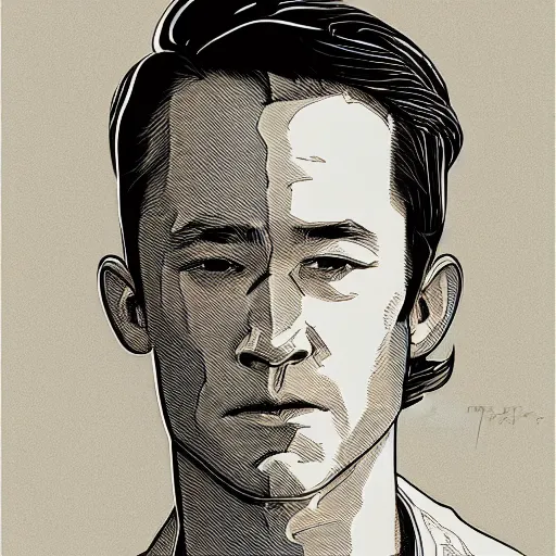 Image similar to joseph gordon - levitt retro minimalist portrait by moebius, crystalline, detailed illustration, sharp focus, crisp lines, jean giraud moebius comic illustration, 8 k