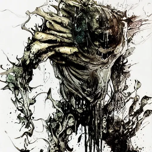 Image similar to liminal space creepy murkey water indoor ocean storm horrific creature underneath your feet, by dzo and scott fischer yoji shinkawa horror art