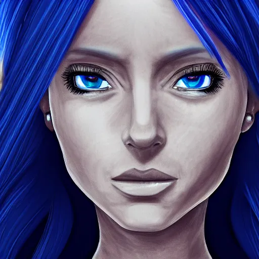 Image similar to digital portrait of cortana from halo, by janrockitnik