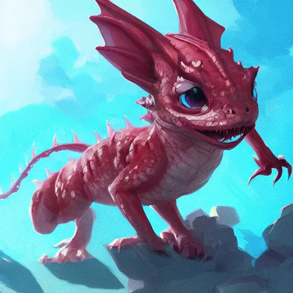 Image similar to an image of a cute baby dragon, eyes glinting red as it looks at the camera, mid - shot, middle shot, by sylvain sarrailh, rossdraws, ambient light, concept art, ultra detailed, fantasy artwork, 8 k, volumetric lighting, trending on artstation, award winning, very beautiful.