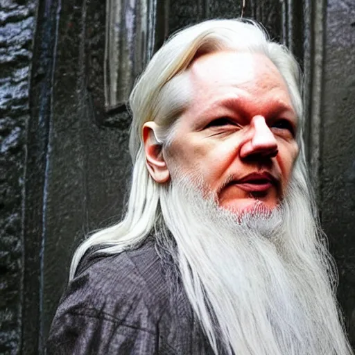 Prompt: assange as gandalf