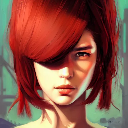 Prompt: A cyborg girl with big and cute red eyes, fine-face, realistic shaded perfect face, fine details. red and black robotic parts. Realistic shaded lighting poster by Ilya Kuvshinov katsuhiro, magali villeneuve, artgerm, Jeremy Lipkin and Michael Garmash, Rob Rey and Kentarõ Miura style, trending on art station