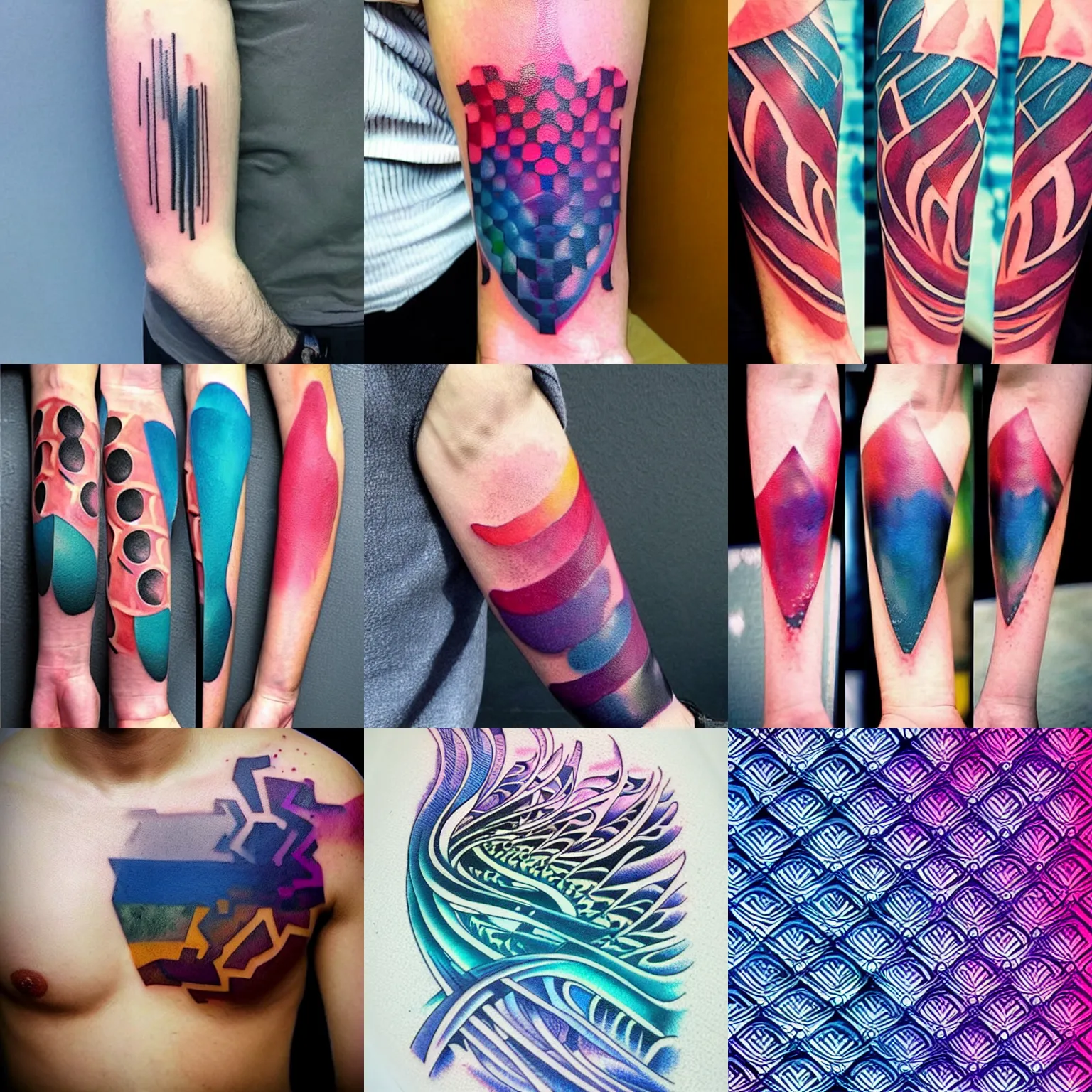 Prompt: abstract tattoo design, gradient, pattern, modern, very very very creative