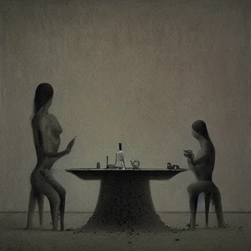 Image similar to Interrogation. Poison. Zdzisaw Beksinski