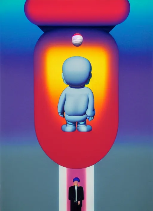 Image similar to the end by shusei nagaoka, kaws, david rudnick, airbrush on canvas, pastell colours, cell shaded, 8 k