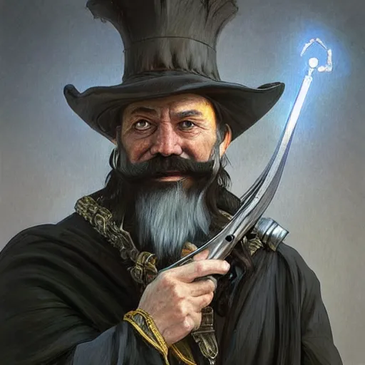 Prompt: “ a modern catholic priest, who looks like don quixote, black beard and moustache, with a revolver at his side, d & d, fantasy, intricate, cinematic lighting, highly detailed, digital painting, artstation, concept art, smooth, sharp focus, illustration, art by artgerm and greg rutkowski and alphonse mucha ”