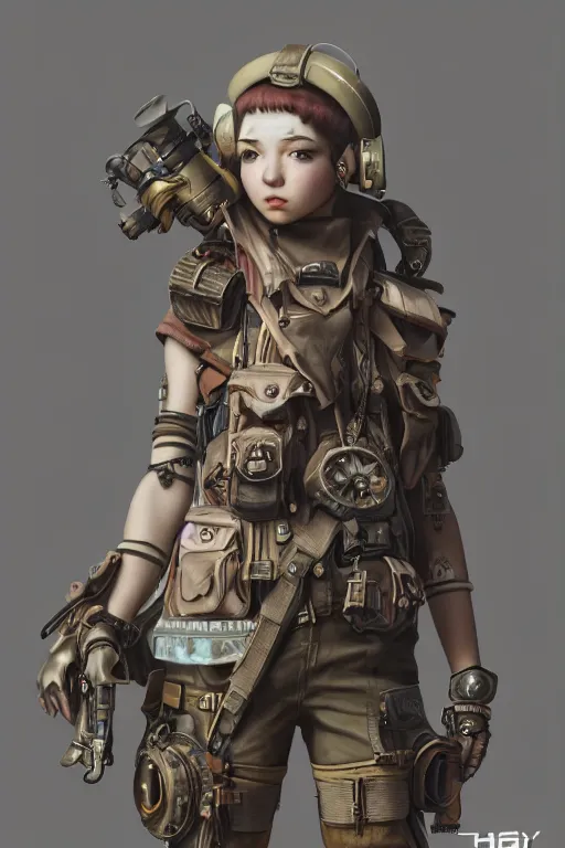 Image similar to dieselpunk girl kawaii, ultra realistic, concept art, intricate details, highly detailed, photorealistic, octane render, 8 k