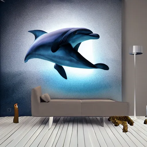 Prompt: scary nightmare murder dolphin, photorealistic, 4 k
