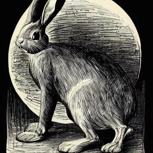 Image similar to rabbit by franklin booth