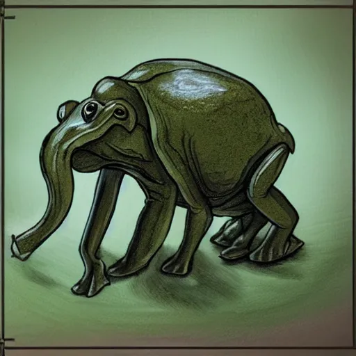 Image similar to frog - elephant creature by steven stahlberg