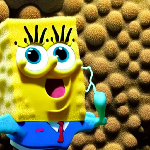 Prompt: photorealistic spongebob, dried out, 4k, HD, detailed sea sponge