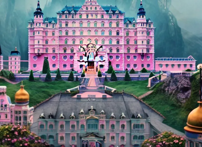 Prompt: a film still of magic in the grand budapest hotel ( 2 0 1 4 )