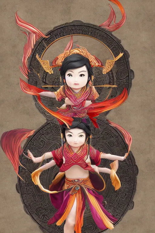 Image similar to nezha flies around swiftly on his wind flame circles, chinese mythology, top view, cinematic, fantasy character portrait, highly detailed, by new gods : nezha reborn, nezha : birth of the demon child,