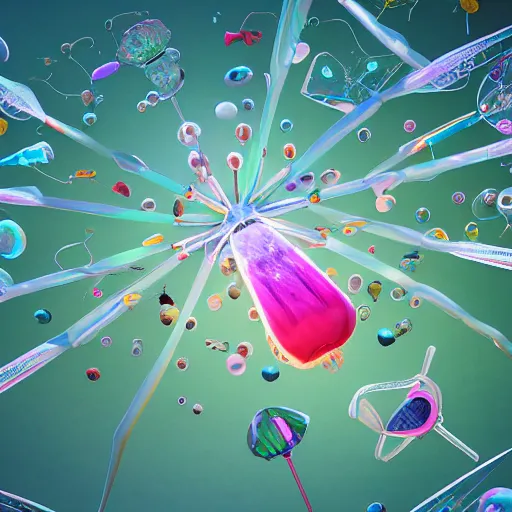 Image similar to tiny kite festival, floating, rbc, bunny, radiolaria, protophyta, micro - organisms, center frame, symmetric, rim light, marine microbiology, bioluminescence, electric, fur, soft, concept art, intricate details, highly detailed, colorful, photorealistic, disney pixar, octane render, iridescent, anime, 8 k