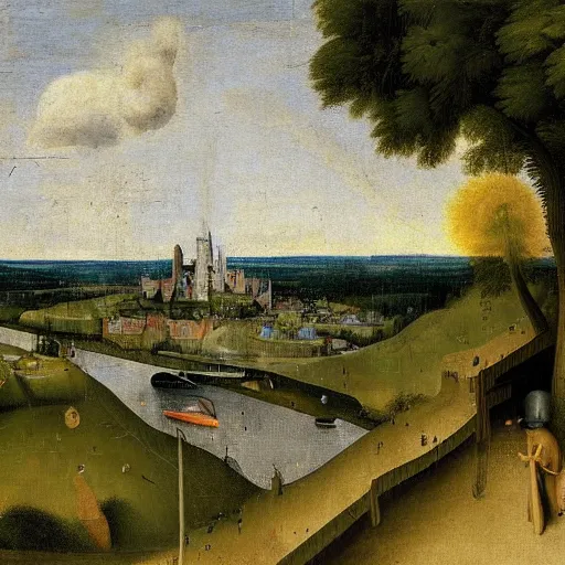 Image similar to tumwater, north dakota painted by hieronymus bosch 4 k w 1 0 8 8