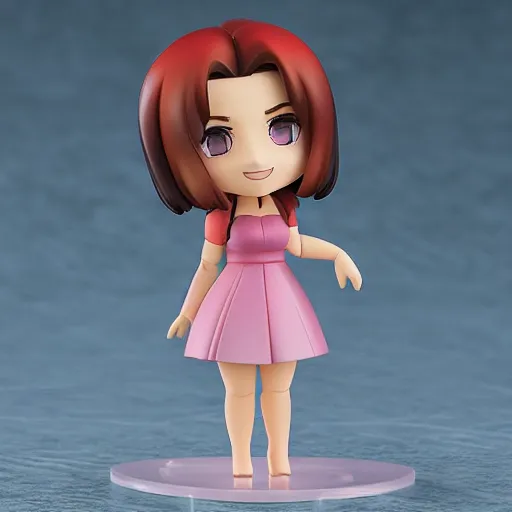 Image similar to scarlett johansson as nendoroid!, background flowers, kodak film