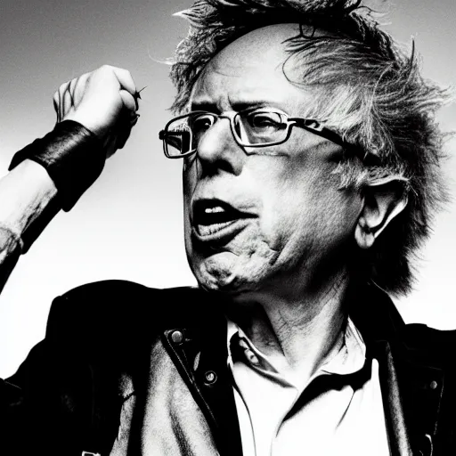 Image similar to Bernie Sanders as a glam rock god