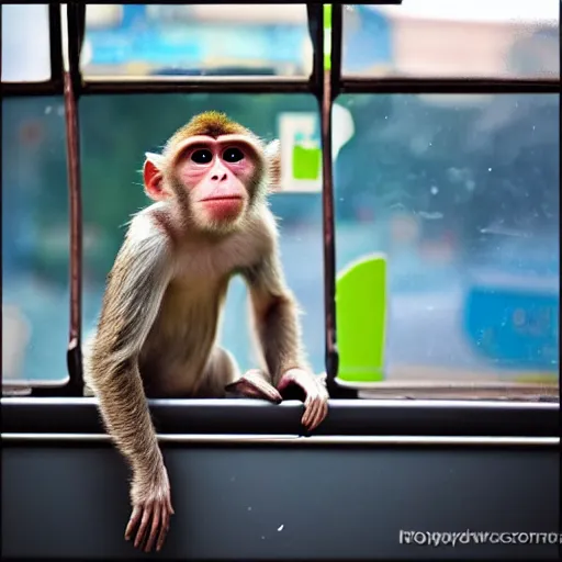 Prompt: monkey in bus