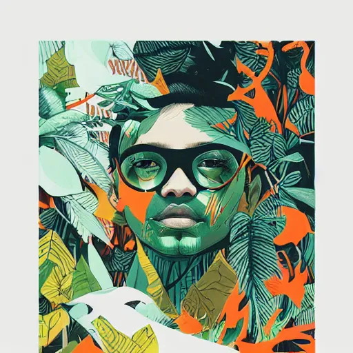 Prompt: Supreme x Jungle Painting by Sachin Teng, asymmetrical, Organic Painting , Matte Painting, geometric shapes, hard edges, graffiti, street art,:2 by Sachin Teng:4