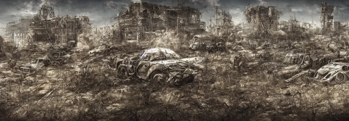 Image similar to wastelands, photo realistic, very detailed, trending on pixiv