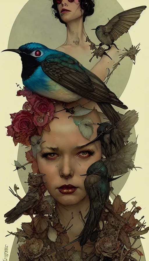 Prompt: sunbird by chiara bautista and norman rockwell and greg rutkowski weta studio and tom bagshaw and james gurney and lucasfilm