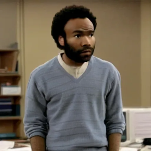 Image similar to a tv still of donald glover starring in the office ( 2 0 0 5 )