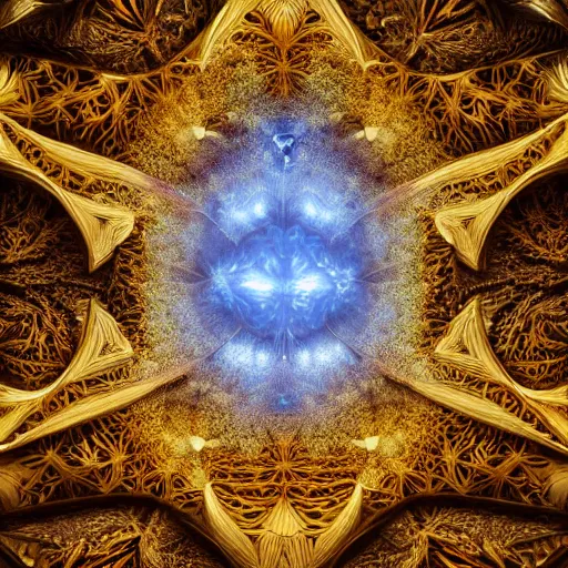 Image similar to a hyperrealistic 3 d render of a huge sprawling fractal cathedral interior populated by mandelbrot fractals by android jones, unreal engine, carved soap, white color scheme, volumetric lighting, octane render, dramatic lighting, glowing, carved marble, opalescent, carved wood, sacred geometry, religious, angelic, catholicpunk, stark, 8 k, ultra detailed