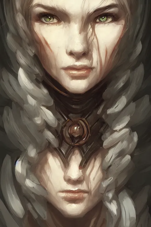 Image similar to head and shoulders portrait of a female high fantasy dnd by wlop