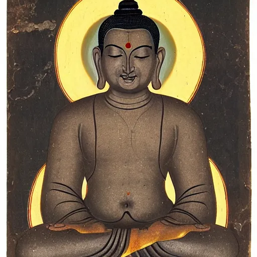 Image similar to steve jobs as buddha shakyamuni meditating in the lotus position, india, bihar, probably kurkihar, pala dynasty, c. 1 0 0 0 ad, black stone