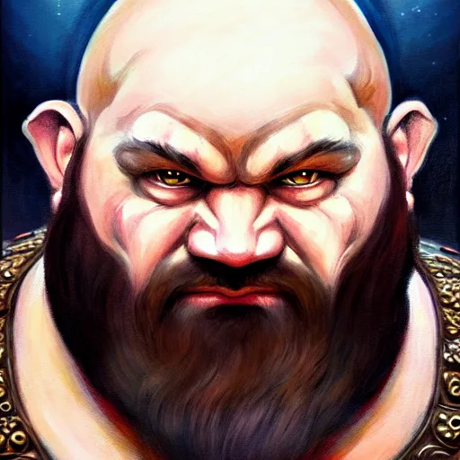 Image similar to portrait painting of a dwarven berserker, sharp focus, high symmetry, award - winning, trending on artstation, masterpiece, highly detailed, intricate. art by terese nielsen