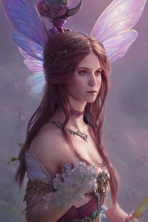 Image similar to fairy princess, highly detailed, d & d, fantasy, highly detailed, digital painting, trending on artstation, concept art, sharp focus, illustration, art by artgerm and greg rutkowski and magali villeneuve