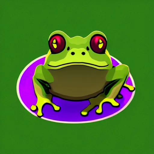 Prompt: giant frog, in the style of clash royale unit