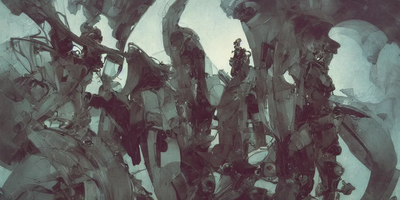 Image similar to futuristic asymmetric award winning design for baroque cyberpunk flight suit beksinski carl spitzweg moebius syd mead tuomas korpi caravaggio greg manchess, mucha, liepke, ruan jia, jeffrey catherine jones, ridley scott