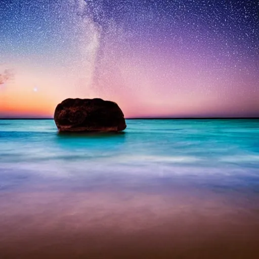 Image similar to peaceful sea at night full of stars night dawn clear waters clear skies