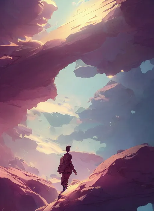 Image similar to overwhelmed with floating thoughts behance hd artstation by jesper ejsing, by rhads, makoto shinkai and lois van baarle, ilya kuvshinov, ossdraws, that looks like it is from borderlands and by feng zhu and loish and laurie greasley, victo ngai, andreas rocha