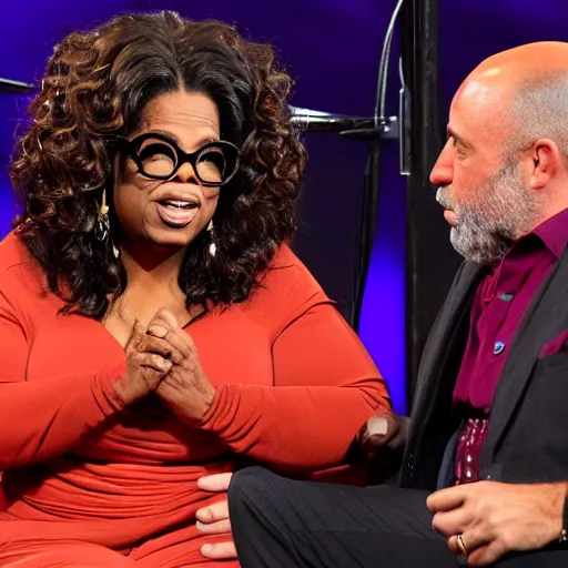 Prompt: Oprah Winfrey drunk on the Joe Rogan Experience