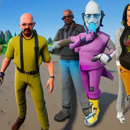 Image similar to walter white in fortnite