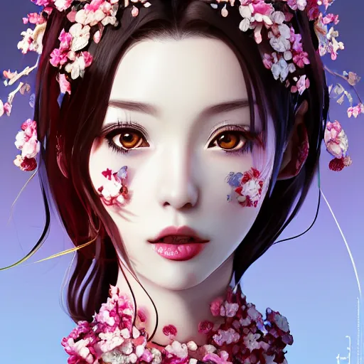 Prompt: the portrait of the absurdly beautiful, graceful, elegant, gorgeous, fashionable photorealistic anime idol italian woman made of cherries and cherry blossoms with tears, an ultrafine hyperdetailed illustration by kim jung gi, irakli nadar, intricate linework, bright colors, octopath traveler, final fantasy, unreal engine highly rendered, global illumination, radiant light, intricate environment