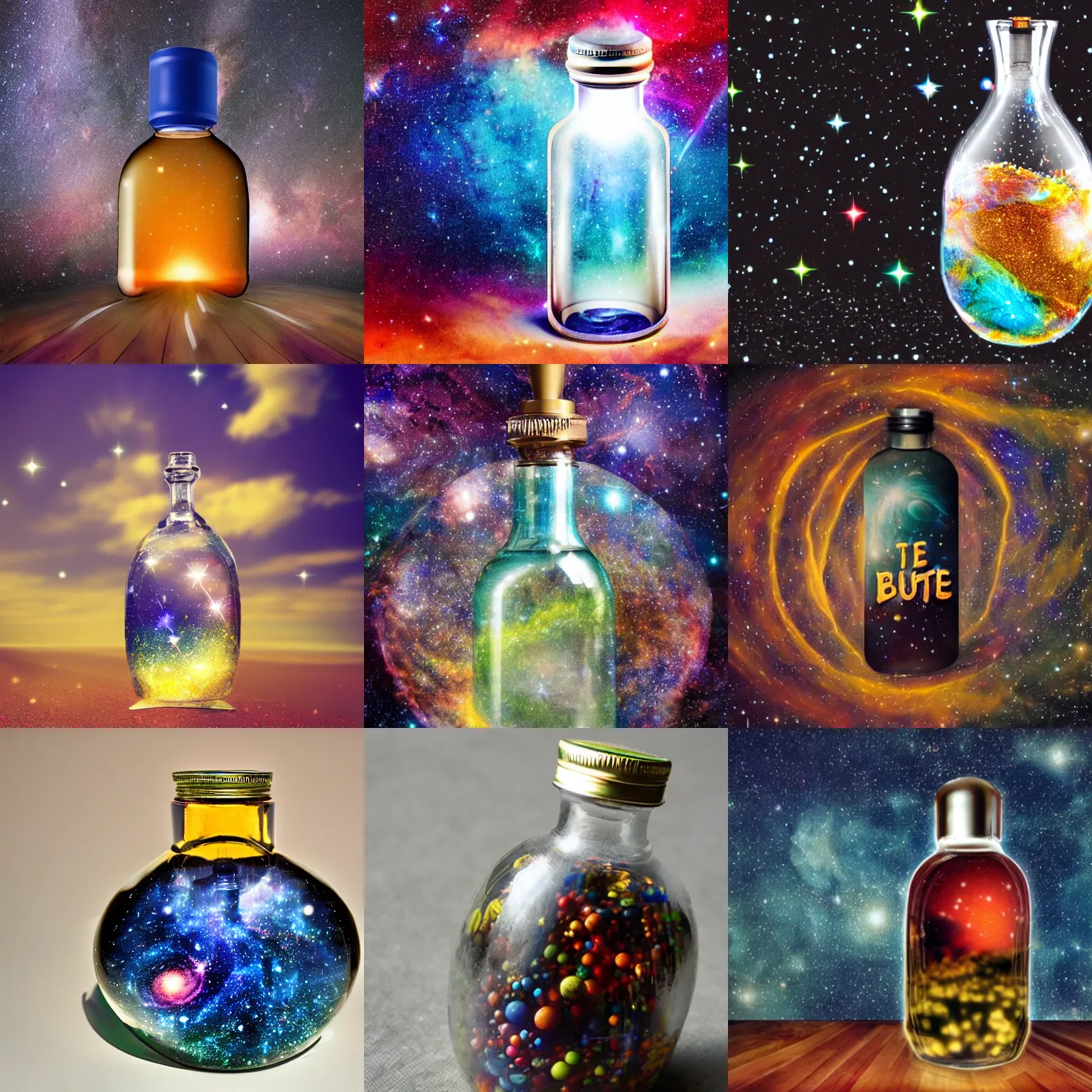 Prompt: the universe in a bottle