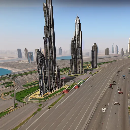 Prompt: gta : dubai, plain background